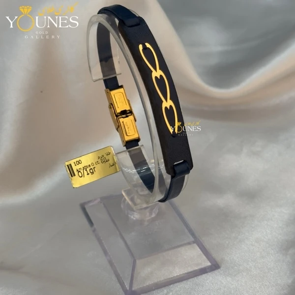 دستبند طلا زنانه چرم قلب فانتزی